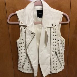 Forever 21 Faux Leather Studded Vest Size S